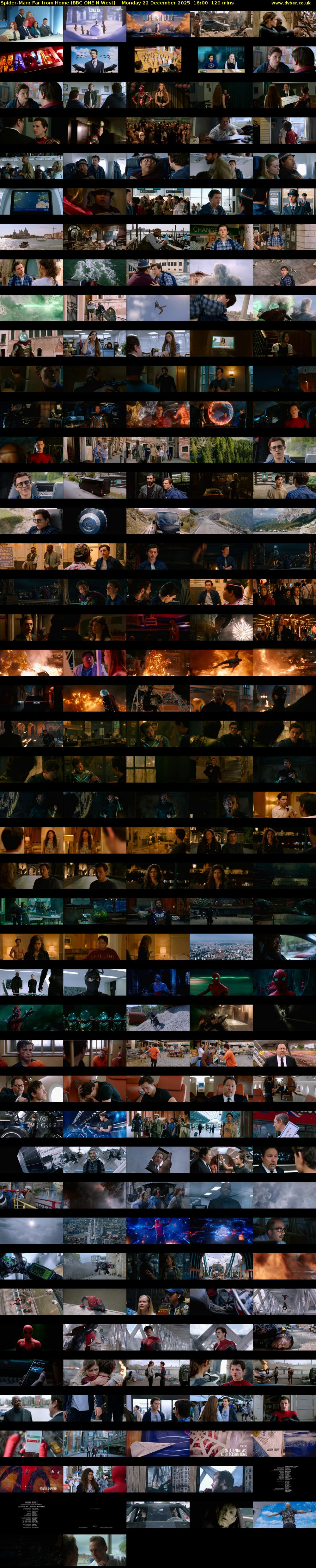 Spider-Man: Far from Home (BBC ONE N West) Monday 22 December 2025 16:00 - 18:00