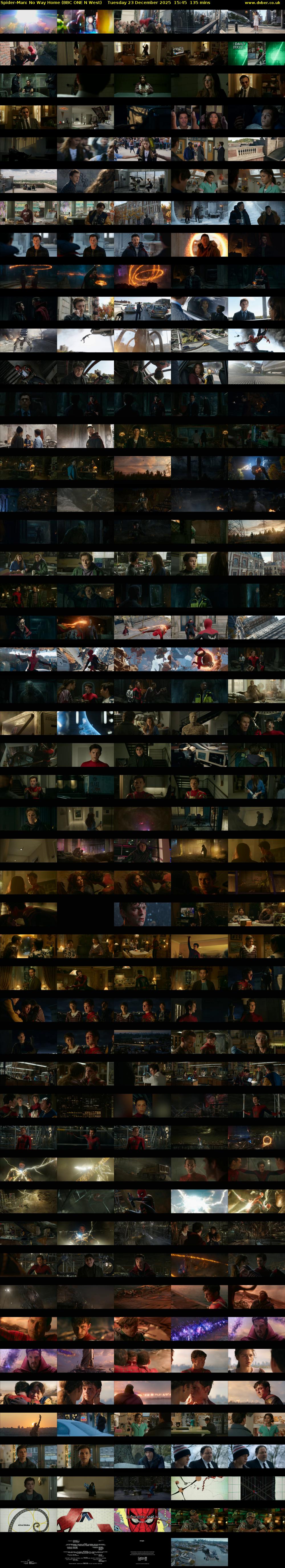 Spider-Man: No Way Home (BBC ONE N West) Tuesday 23 December 2025 15:45 - 18:00