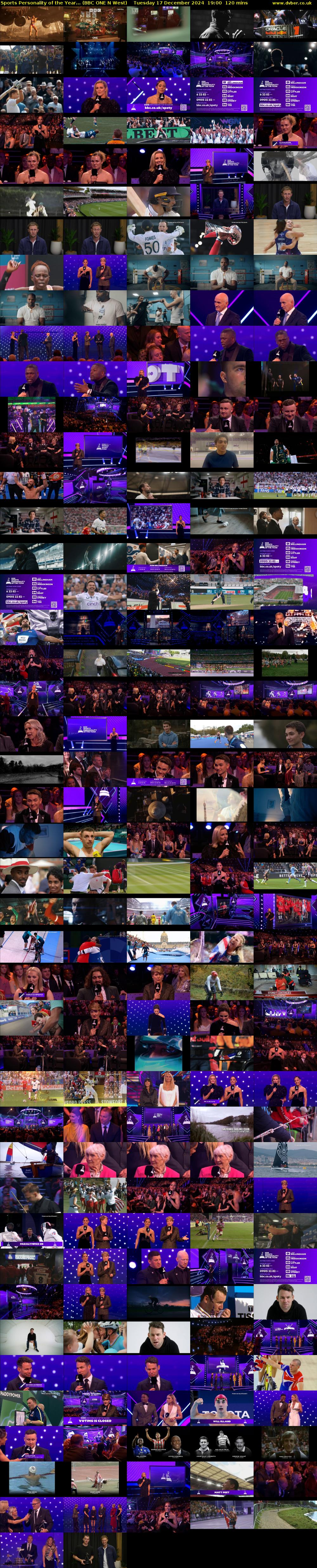 Sports Personality of the Year... (BBC ONE N West) Tuesday 17 December 2024 19:00 - 21:00
