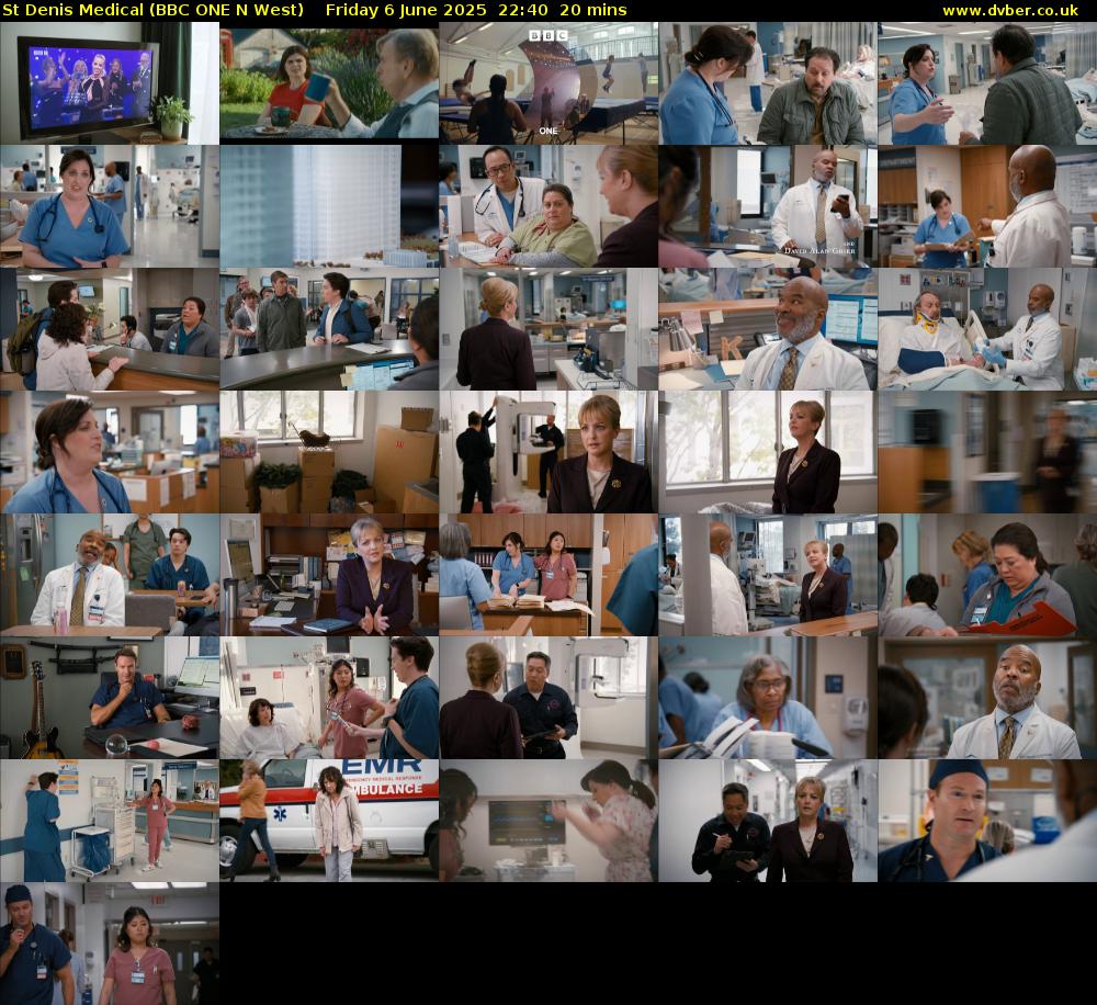 St Denis Medical (BBC ONE N West) Friday 6 June 2025 22:40 - 23:00
