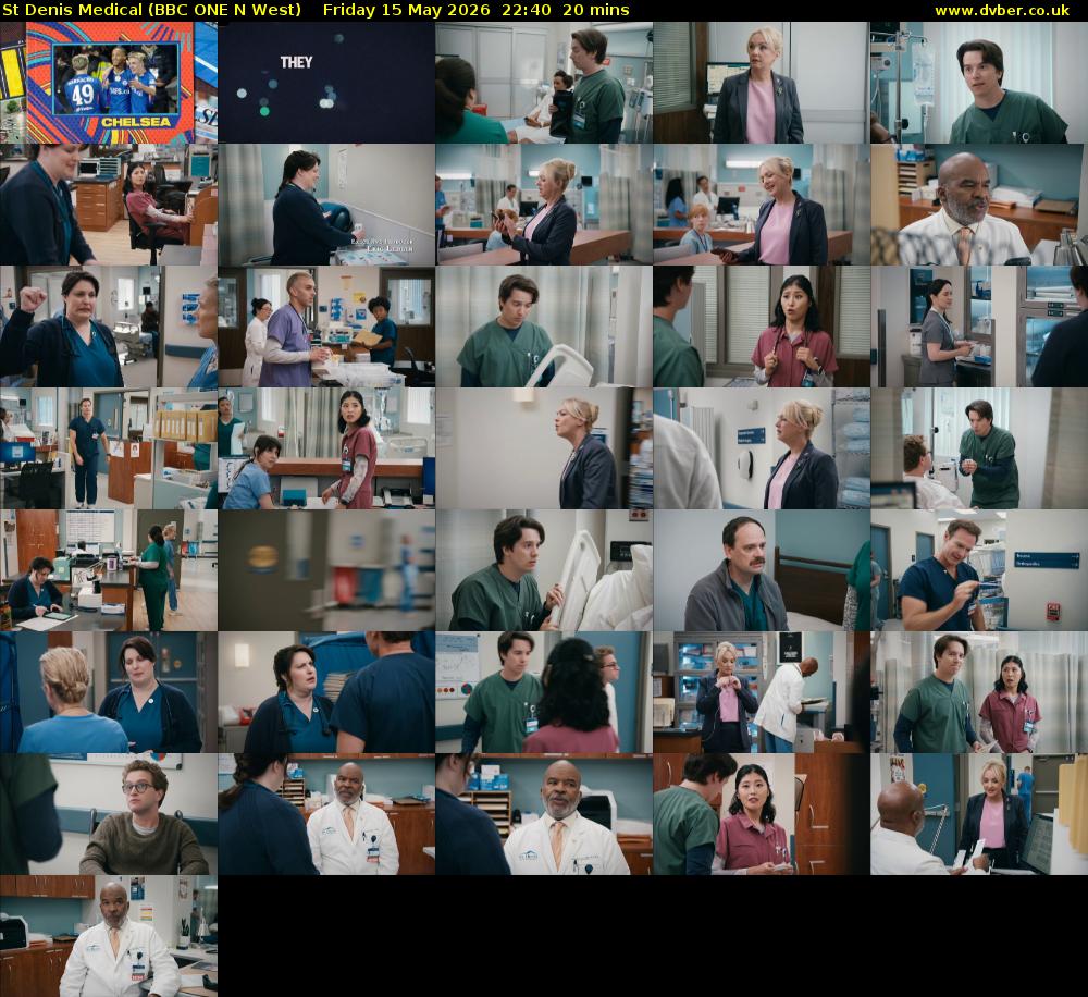St Denis Medical (BBC ONE N West) Friday 15 May 2026 22:40 - 23:00