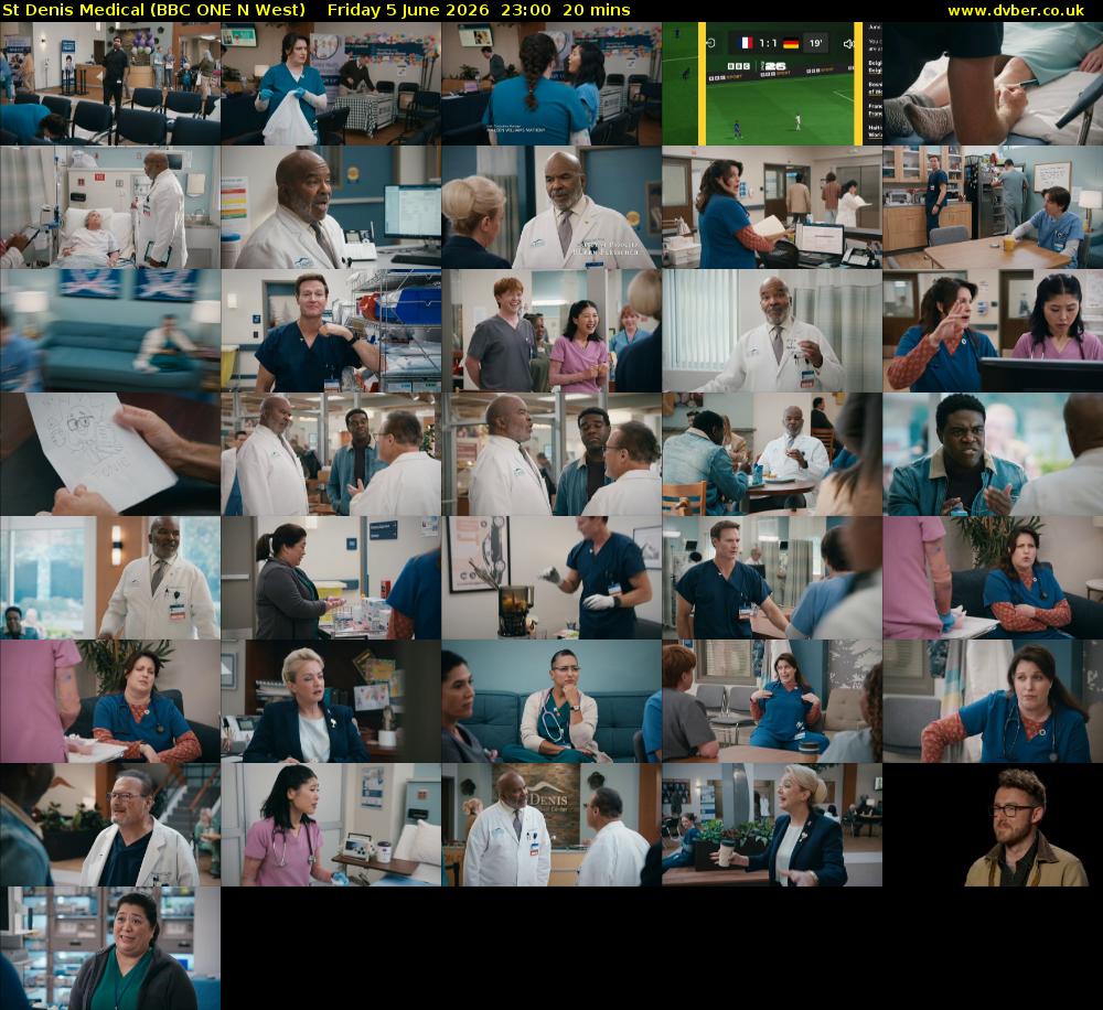 St Denis Medical (BBC ONE N West) Friday 5 June 2026 23:00 - 23:20