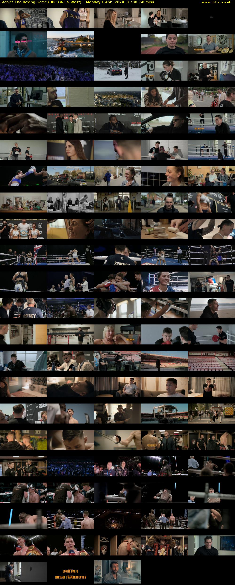 Stable: The Boxing Game (BBC ONE N West) Monday 1 April 2024 01:00 - 02:00