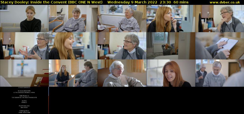 Stacey Dooley: Inside the Convent (BBC ONE N West) Wednesday 9 March 2022 23:30 - 00:30
