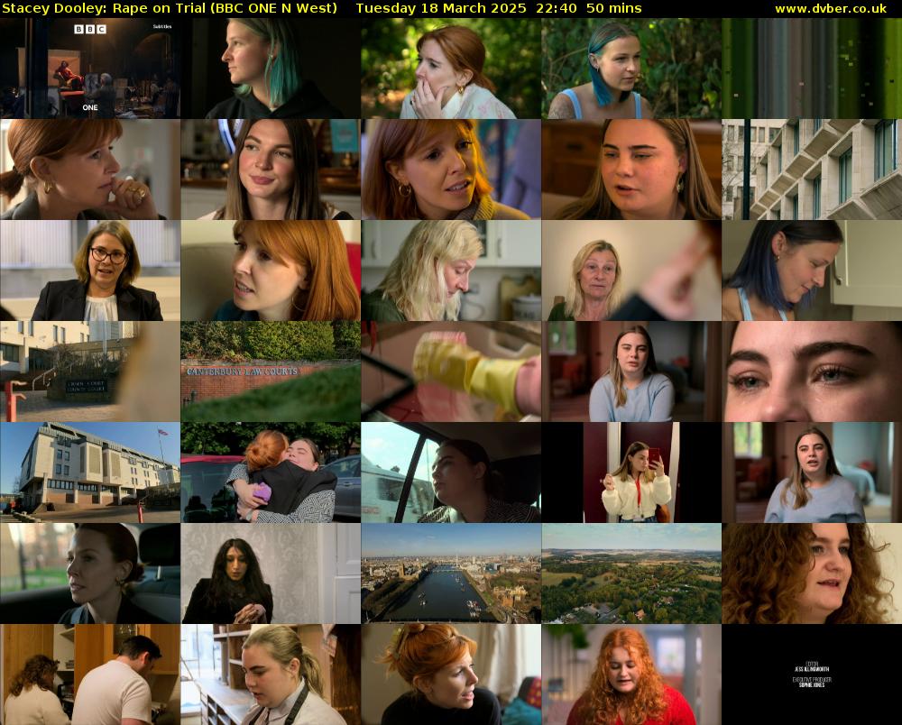 Stacey Dooley: Rape on Trial (BBC ONE N West) Tuesday 18 March 2025 22:40 - 23:30