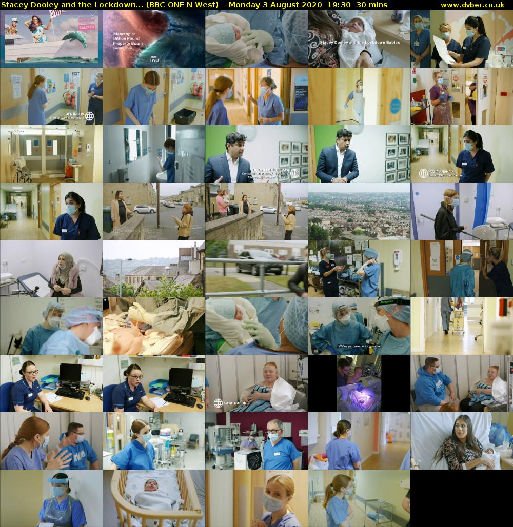 Stacey Dooley and the Lockdown... (BBC ONE N West) Monday 3 August 2020 19:30 - 20:00