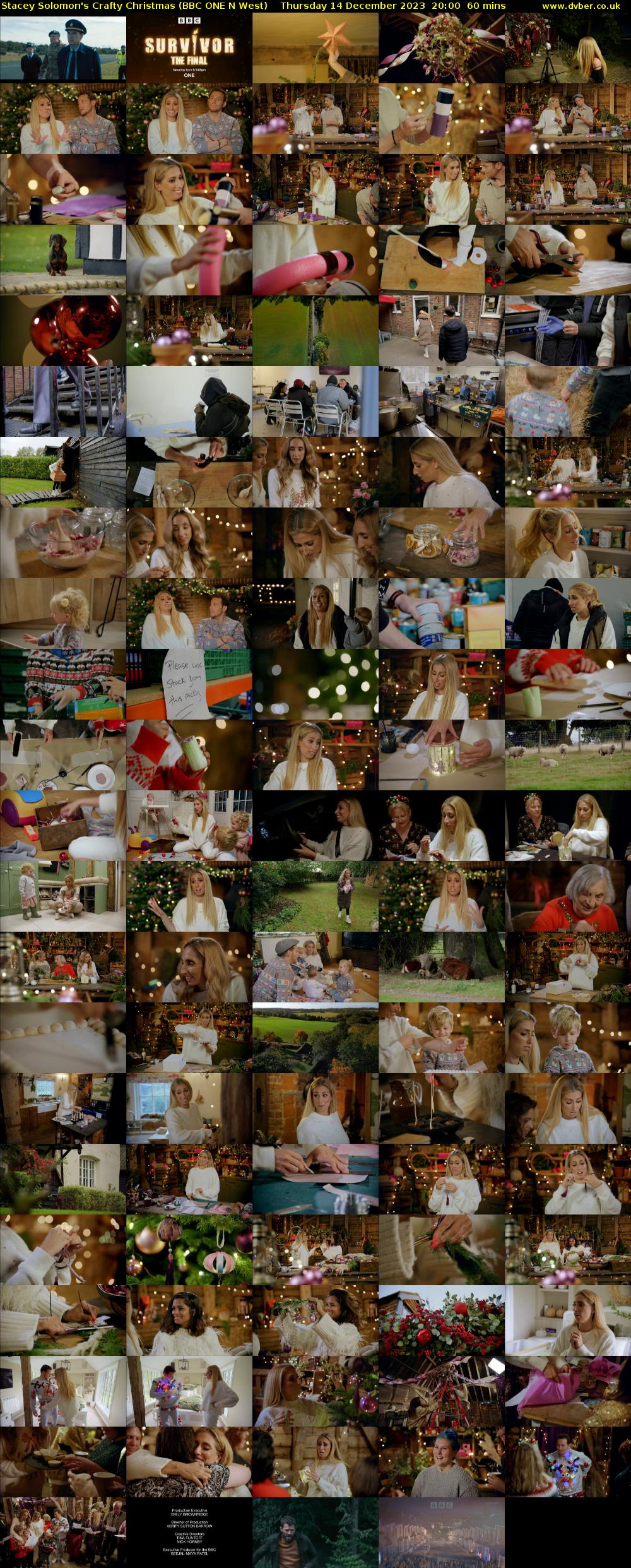 Stacey Solomon's Crafty Christmas (BBC ONE N West) Thursday 14 December 2023 20:00 - 21:00