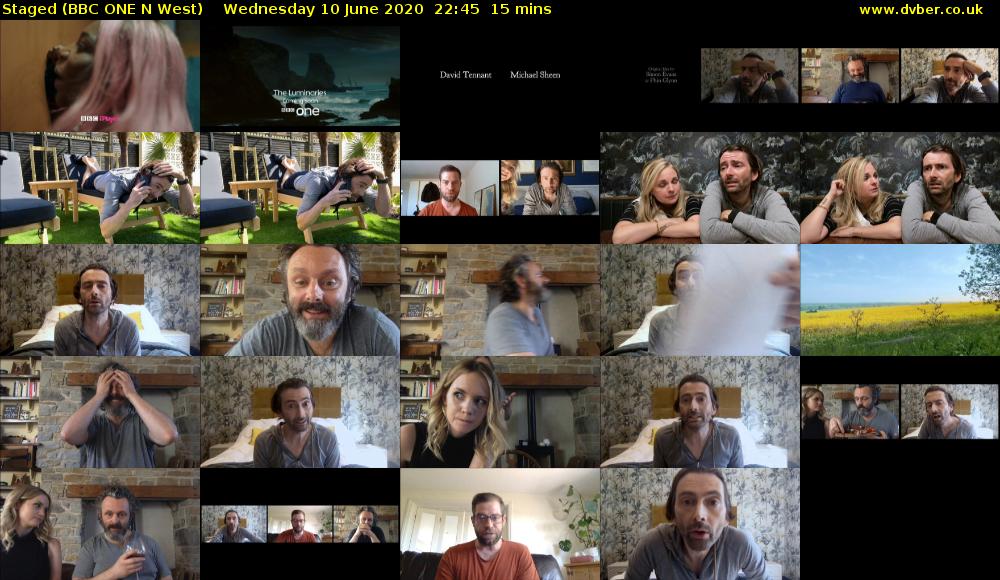 Staged (BBC ONE N West) Wednesday 10 June 2020 22:45 - 23:00