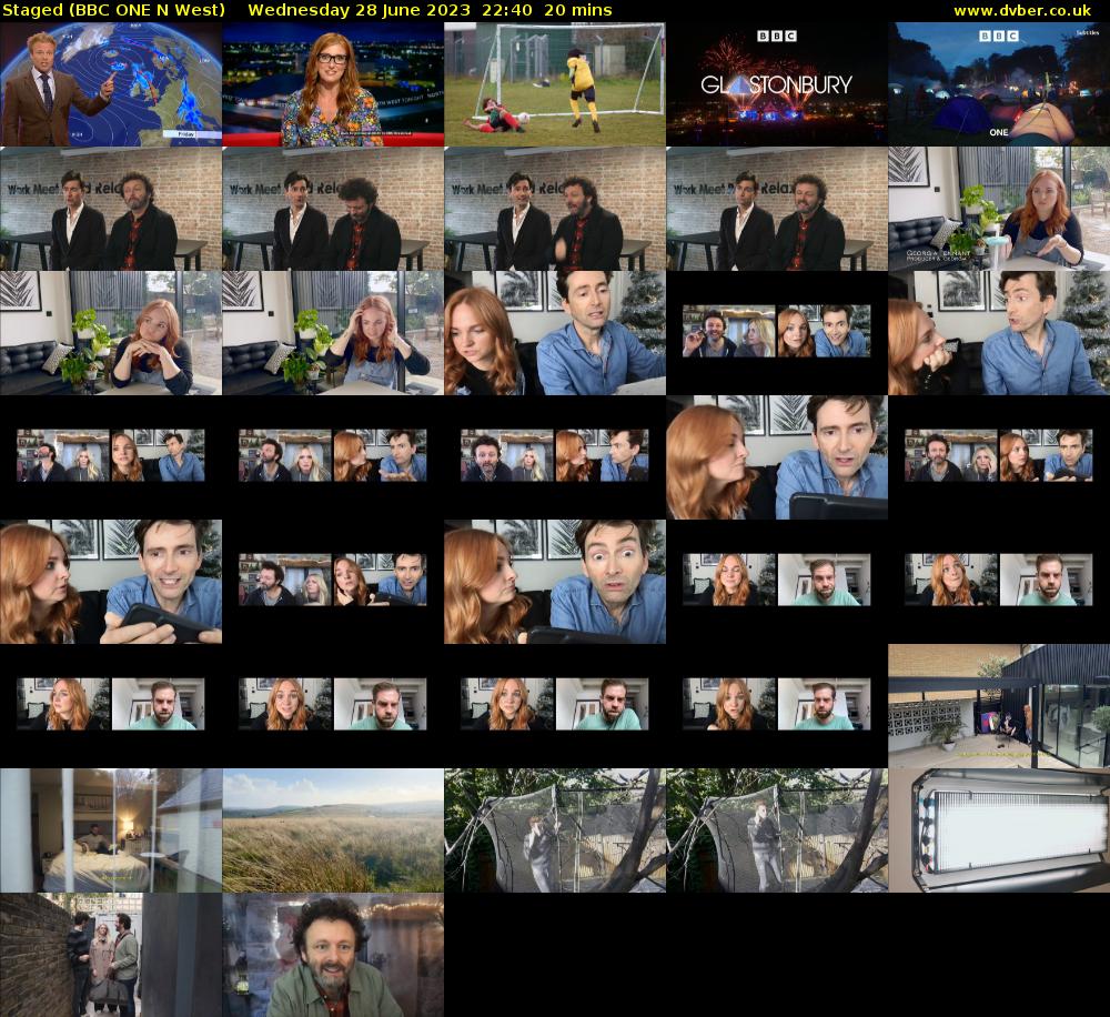 Staged (BBC ONE N West) Wednesday 28 June 2023 22:40 - 23:00