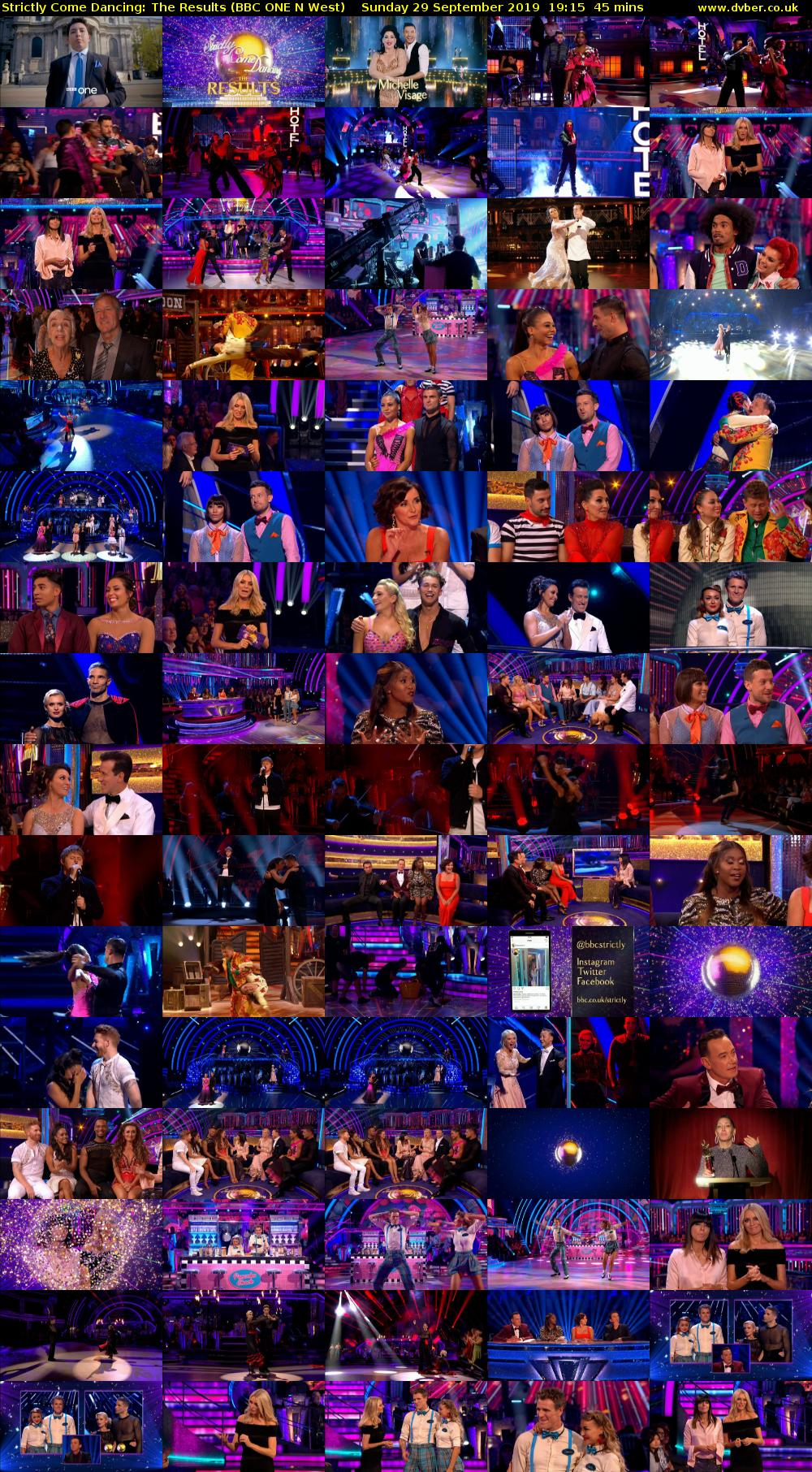 Strictly Come Dancing: The Results (BBC ONE N West) Sunday 29 September 2019 19:15 - 20:00