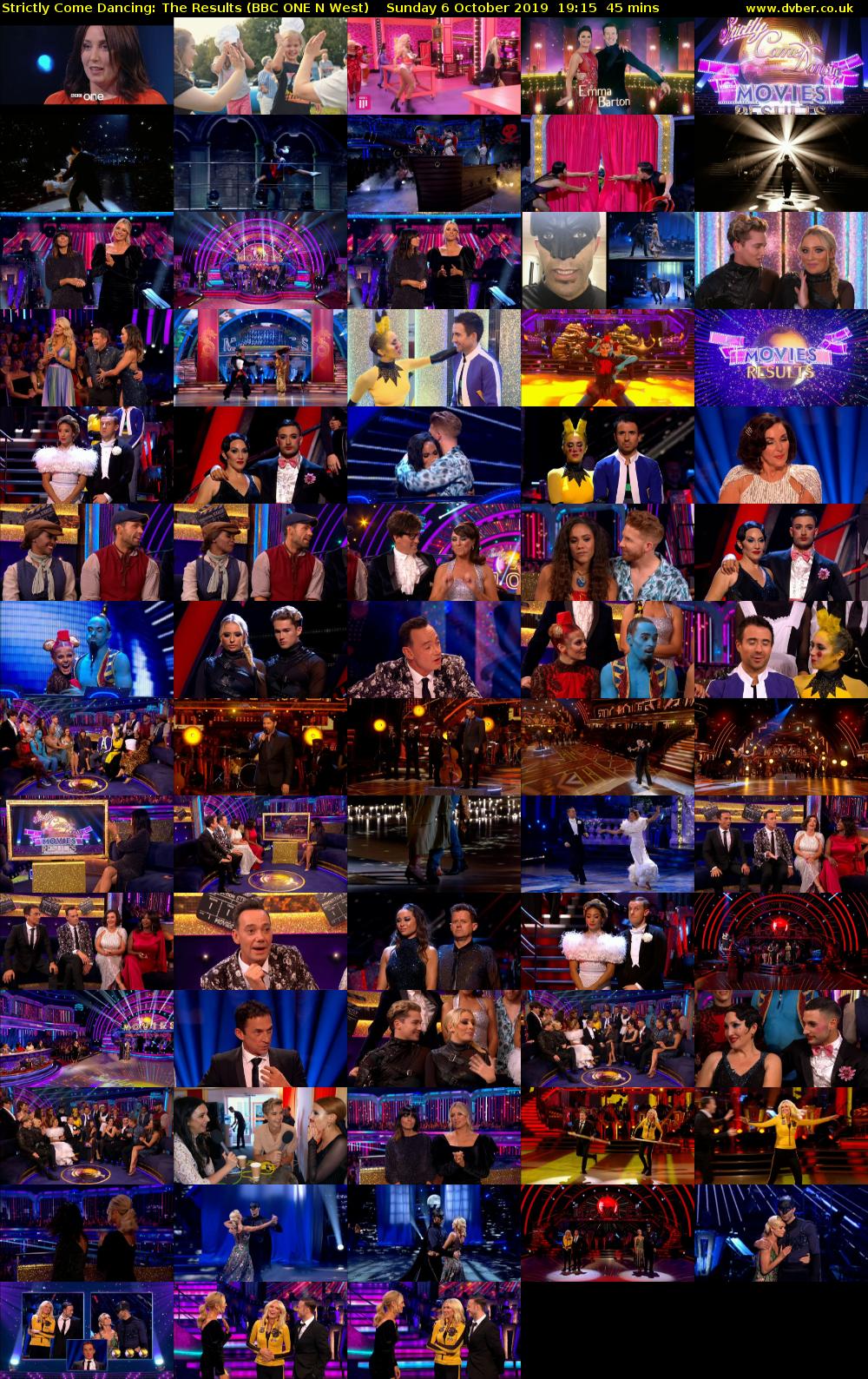 Strictly Come Dancing: The Results (BBC ONE N West) Sunday 6 October 2019 19:15 - 20:00