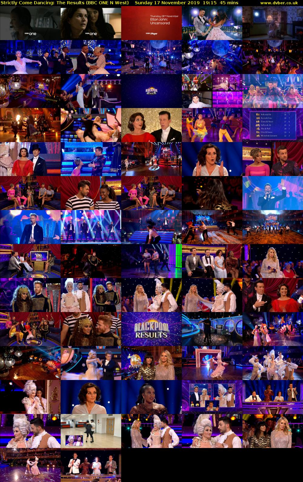 Strictly Come Dancing: The Results (BBC ONE N West) Sunday 17 November 2019 19:15 - 20:00