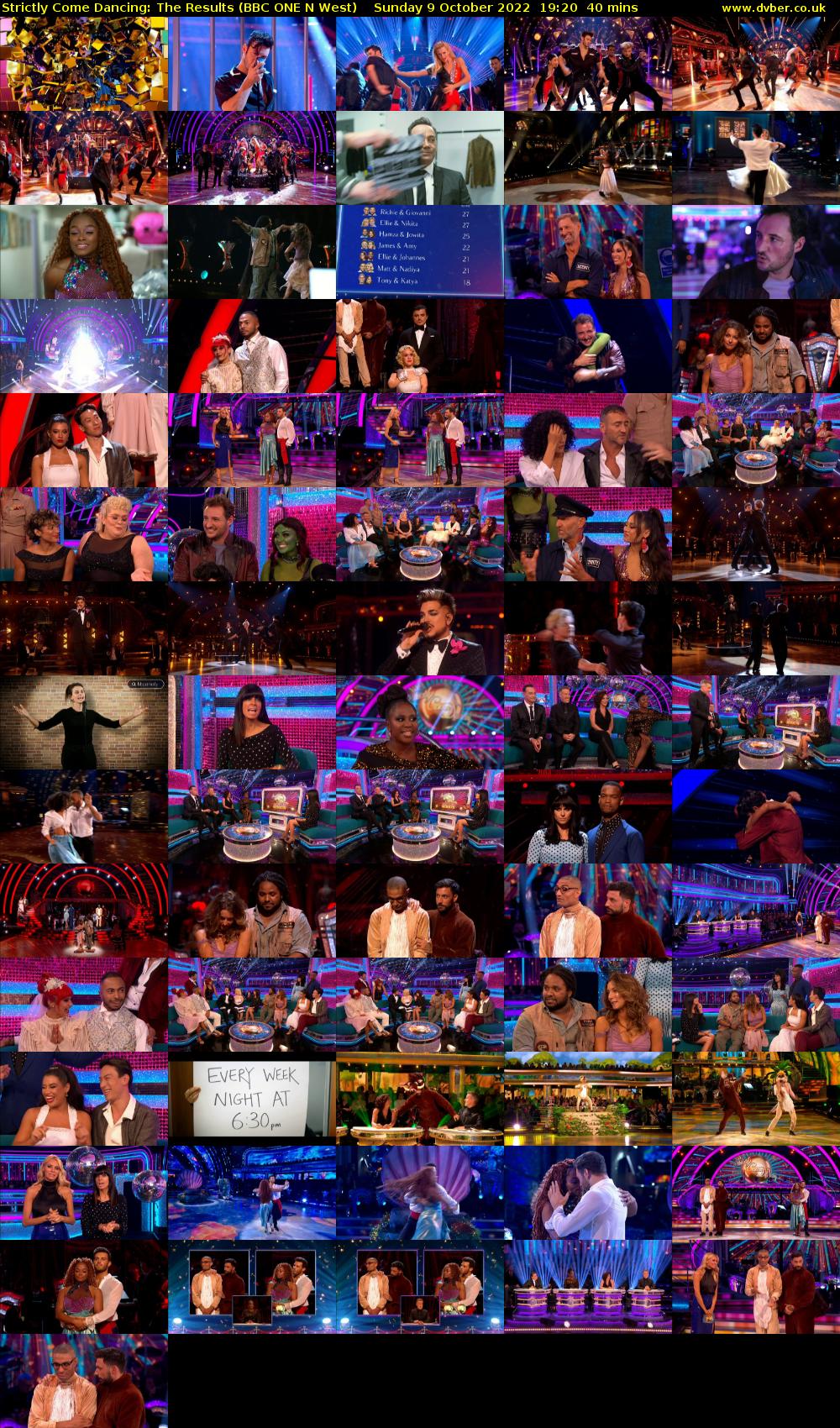 Strictly Come Dancing: The Results (BBC ONE N West) Sunday 9 October 2022 19:20 - 20:00