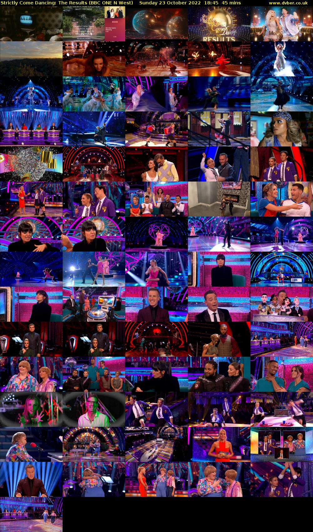Strictly Come Dancing: The Results (BBC ONE N West) Sunday 23 October 2022 18:45 - 19:30