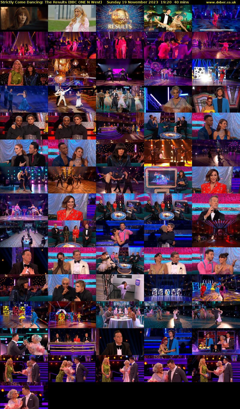 Strictly Come Dancing: The Results (BBC ONE N West) Sunday 19 November 2023 19:20 - 20:00