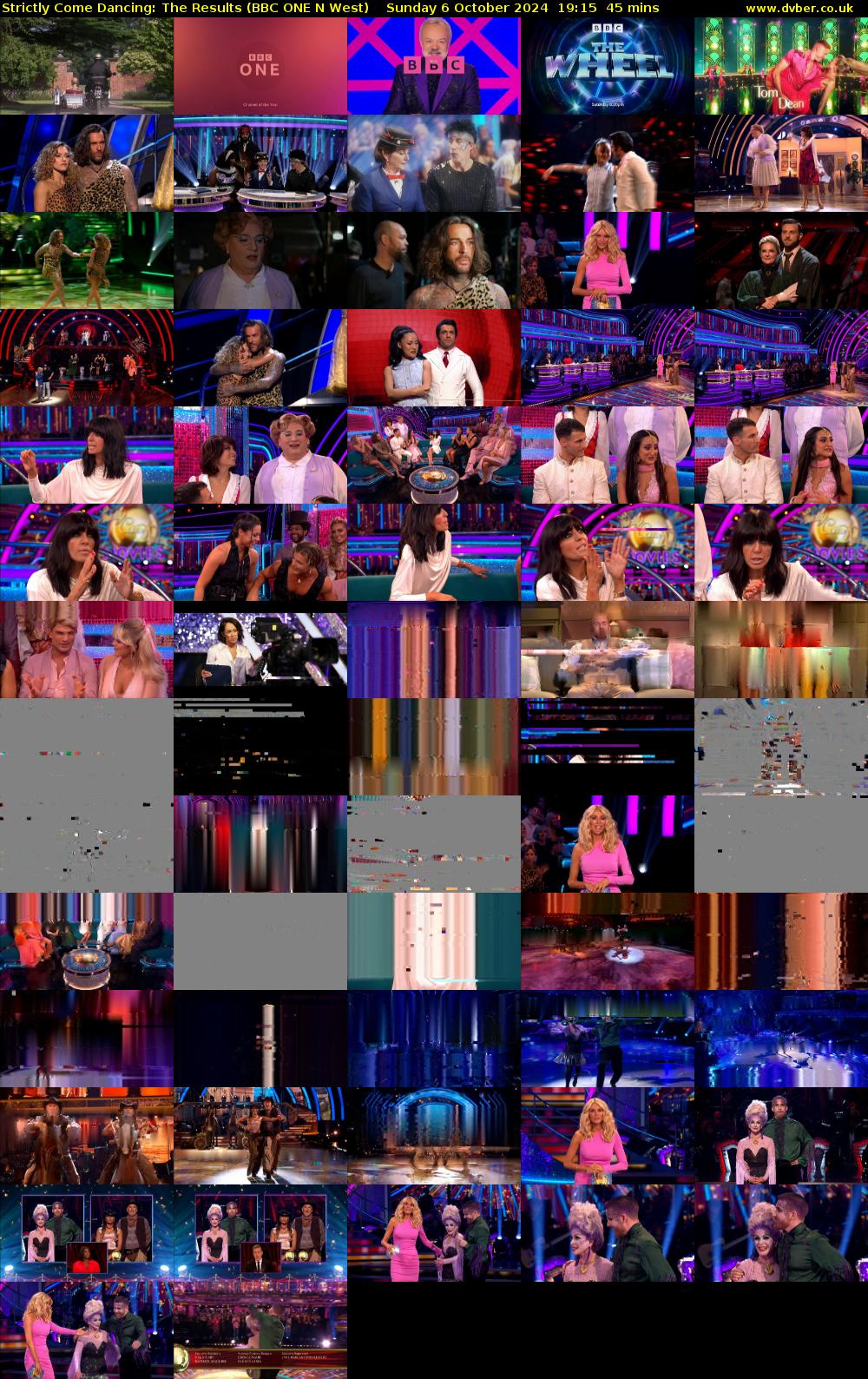 Strictly Come Dancing: The Results (BBC ONE N West) Sunday 6 October 2024 19:15 - 20:00