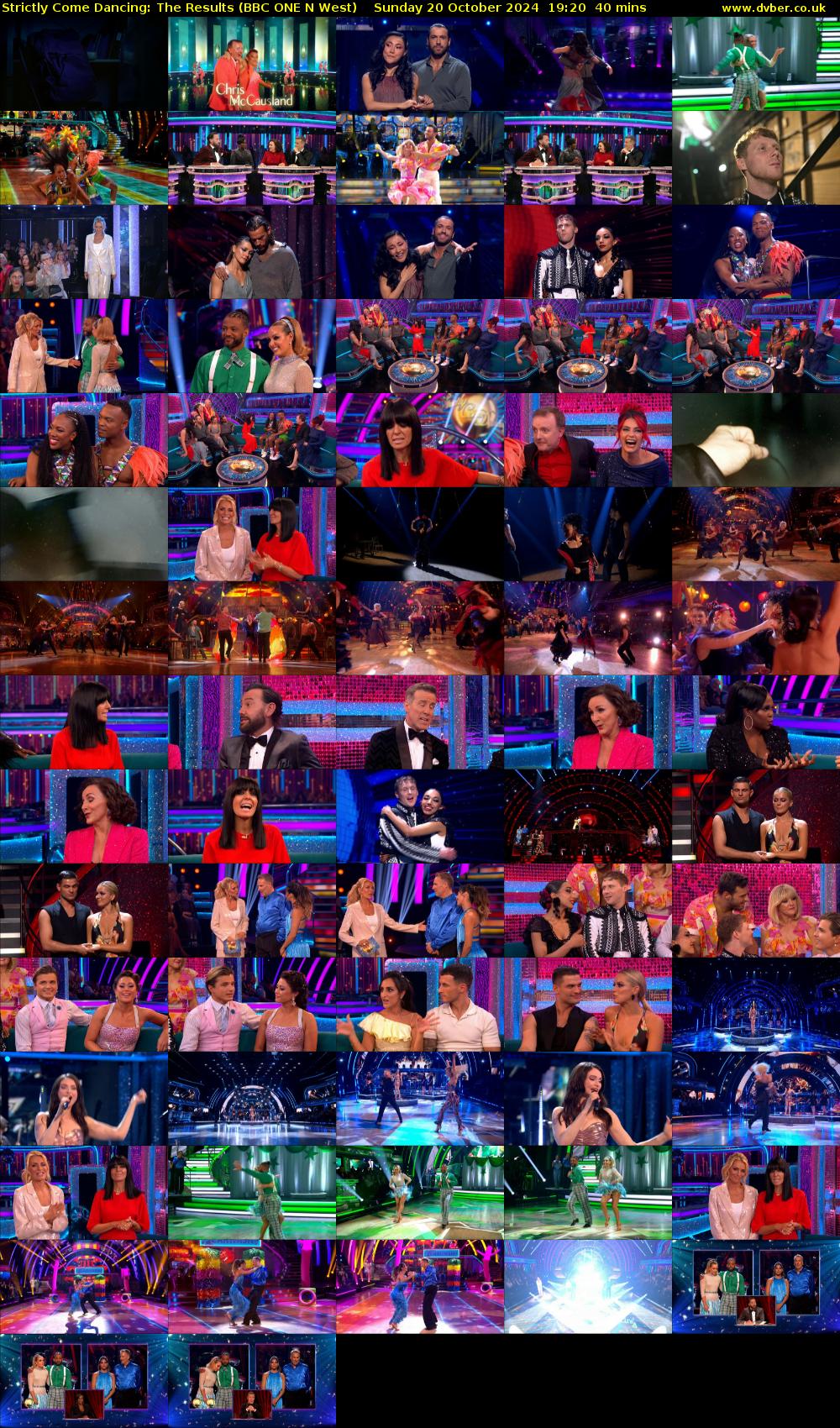 Strictly Come Dancing: The Results (BBC ONE N West) Sunday 20 October 2024 19:20 - 20:00