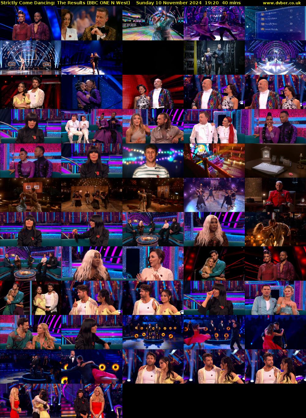 Strictly Come Dancing: The Results (BBC ONE N West) Sunday 10 November 2024 19:20 - 20:00