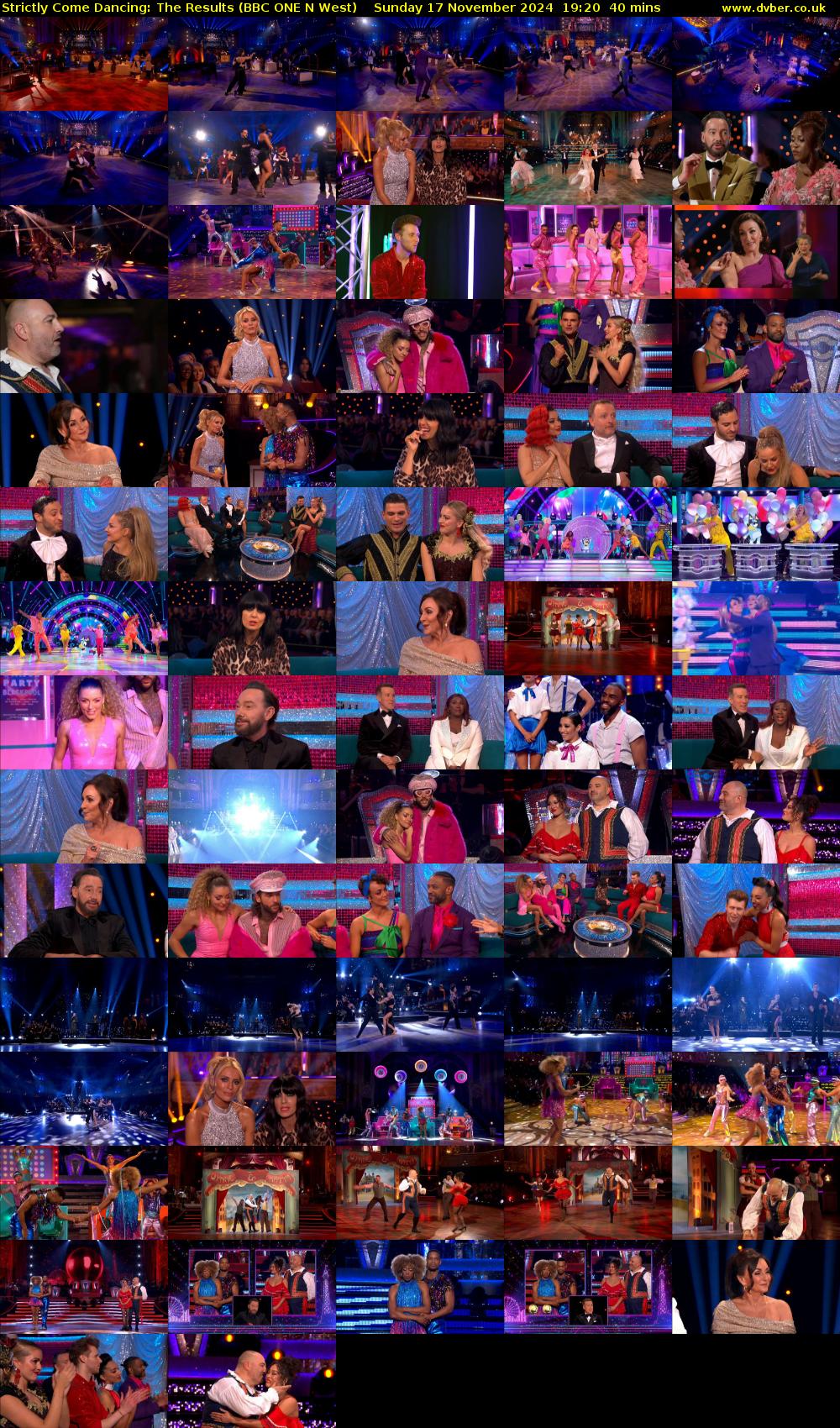 Strictly Come Dancing: The Results (BBC ONE N West) Sunday 17 November 2024 19:20 - 20:00