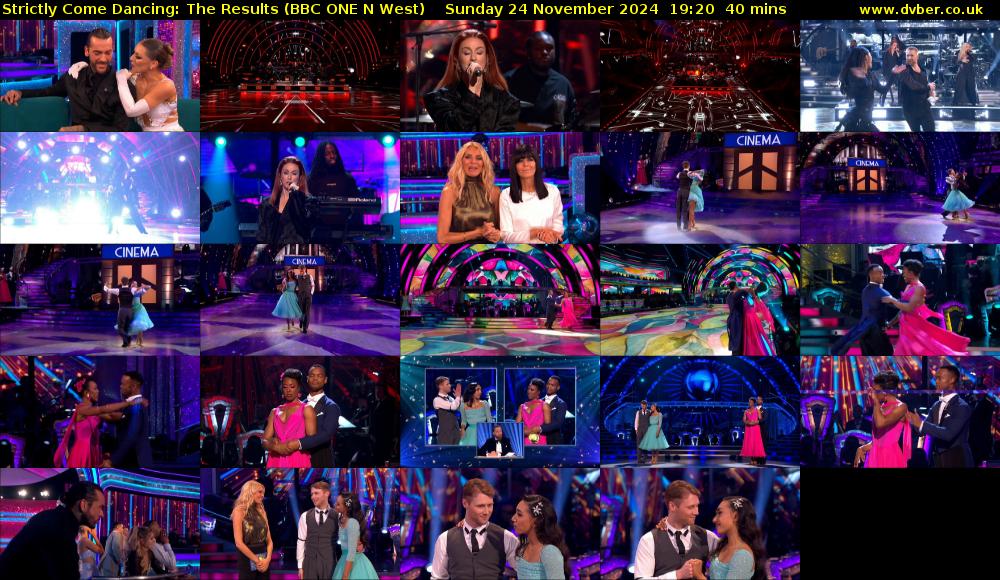 Strictly Come Dancing: The Results (BBC ONE N West) Sunday 24 November 2024 19:20 - 20:00