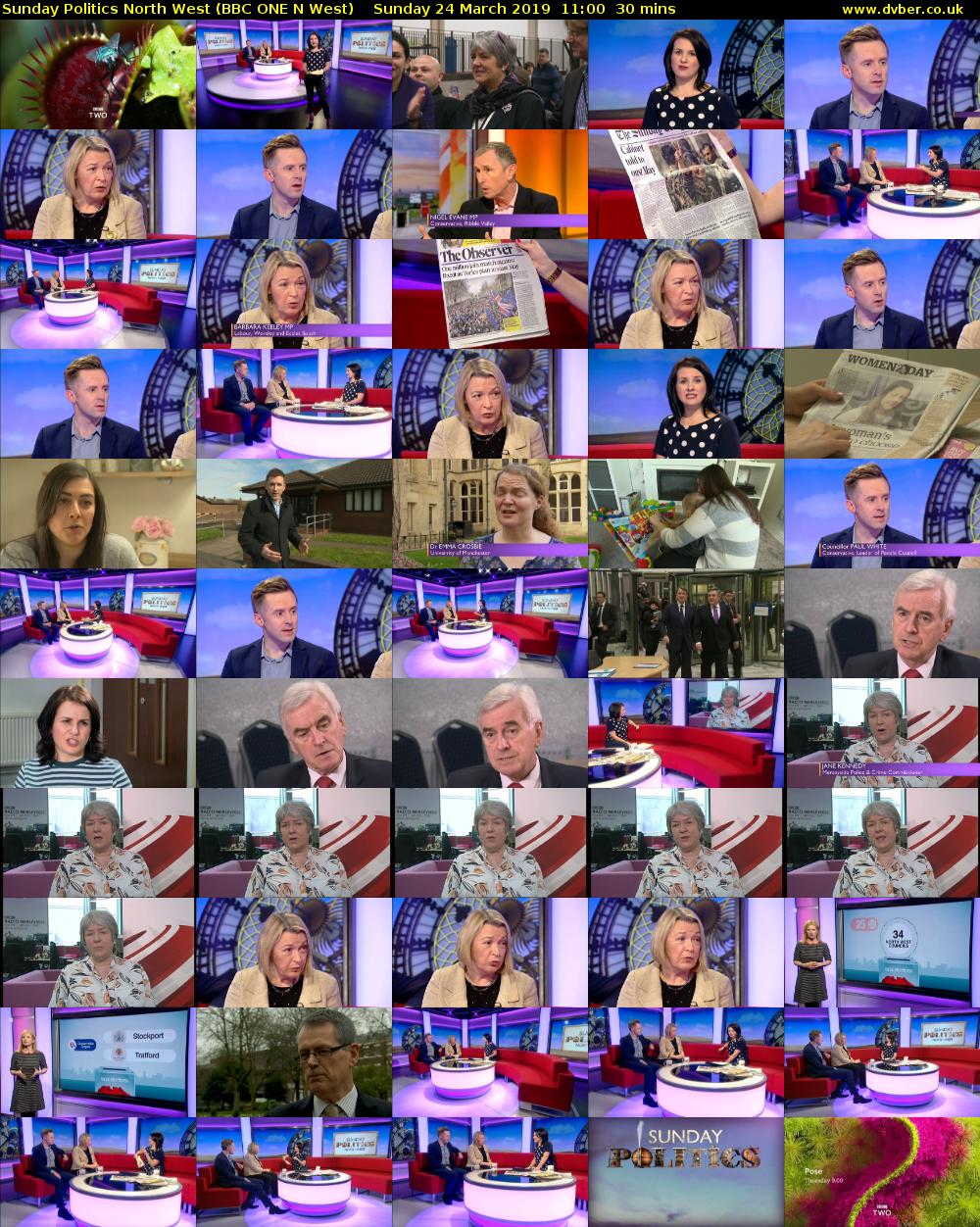 Sunday Politics North West (BBC ONE N West) Sunday 24 March 2019 11:00 - 11:30