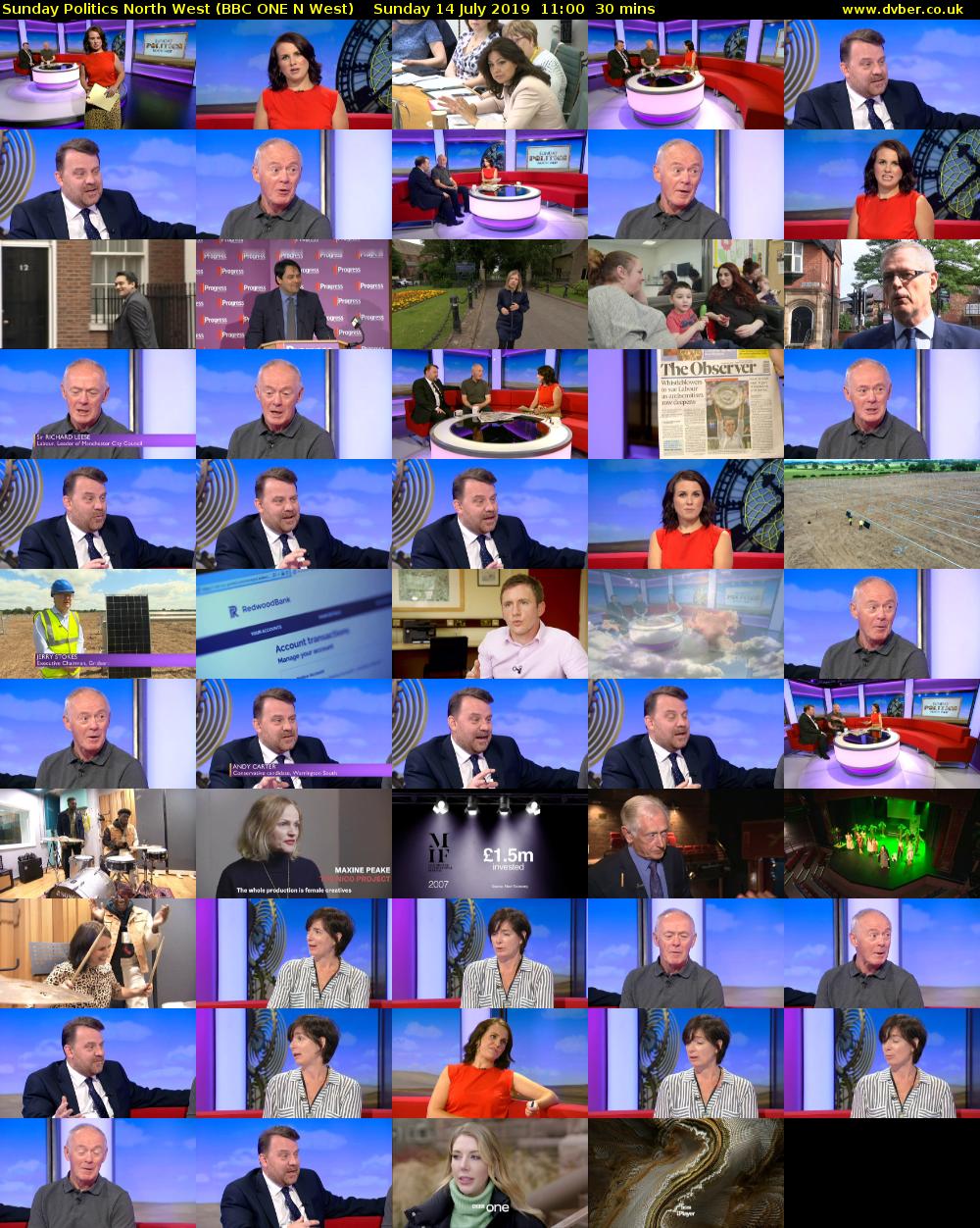 Sunday Politics North West (BBC ONE N West) Sunday 14 July 2019 11:00 - 11:30