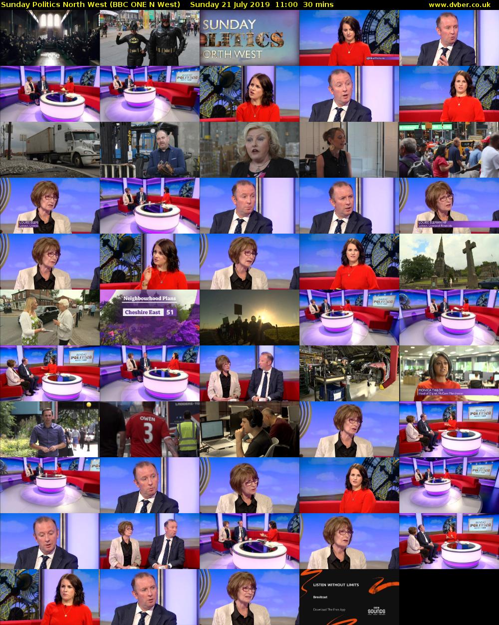 Sunday Politics North West (BBC ONE N West) Sunday 21 July 2019 11:00 - 11:30