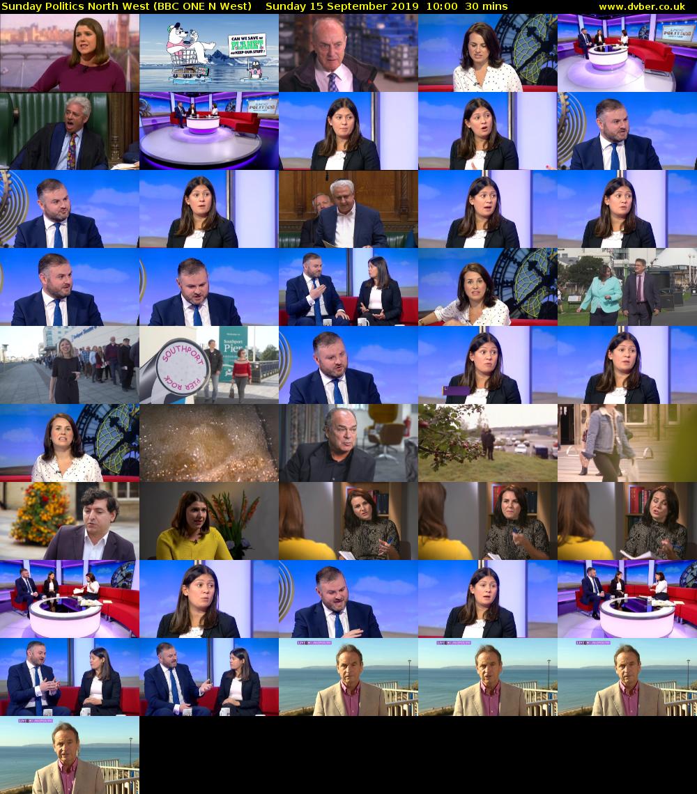 Sunday Politics North West (BBC ONE N West) Sunday 15 September 2019 10:00 - 10:30