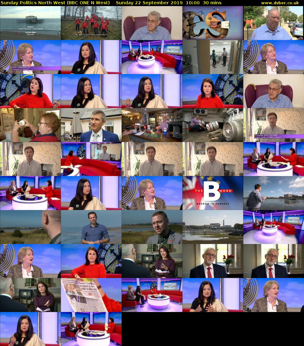Sunday Politics North West (BBC ONE N West) Sunday 22 September 2019 10:00 - 10:30