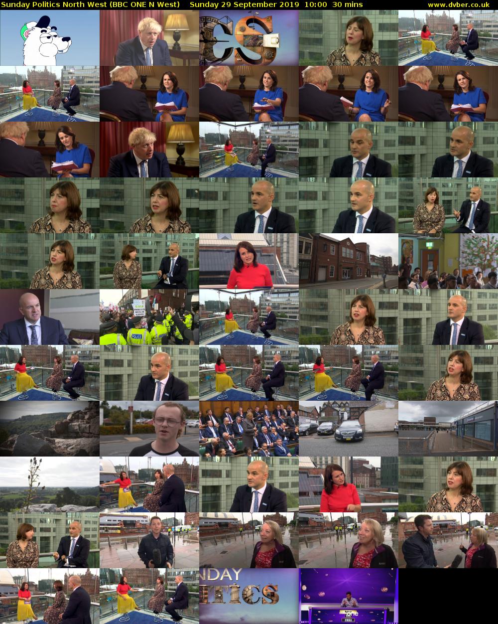 Sunday Politics North West (BBC ONE N West) Sunday 29 September 2019 10:00 - 10:30