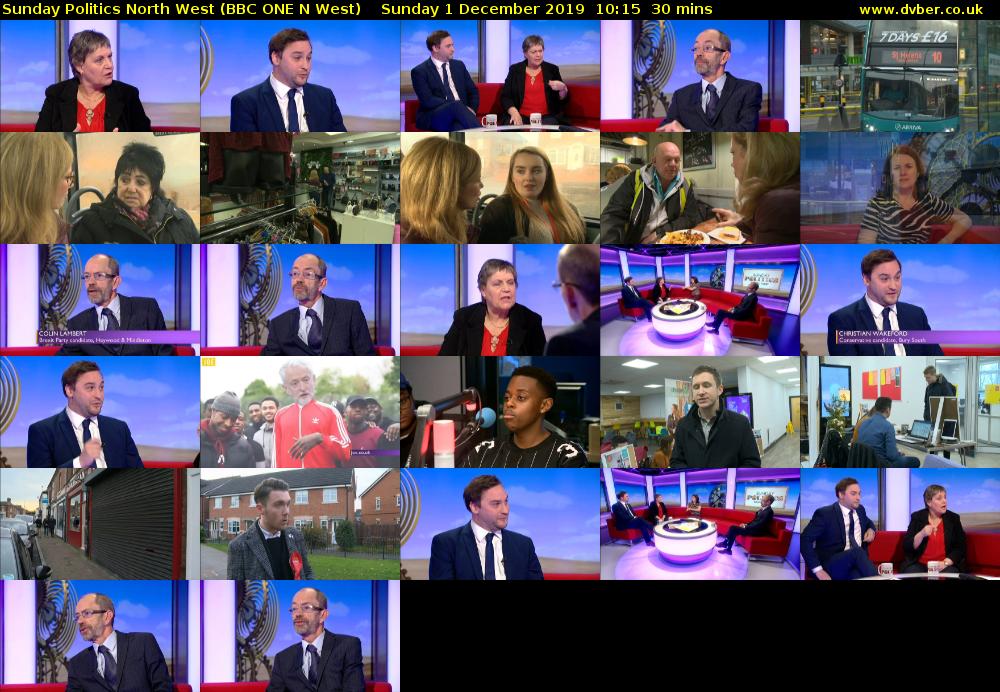 Sunday Politics North West (BBC ONE N West) Sunday 1 December 2019 10:15 - 10:45