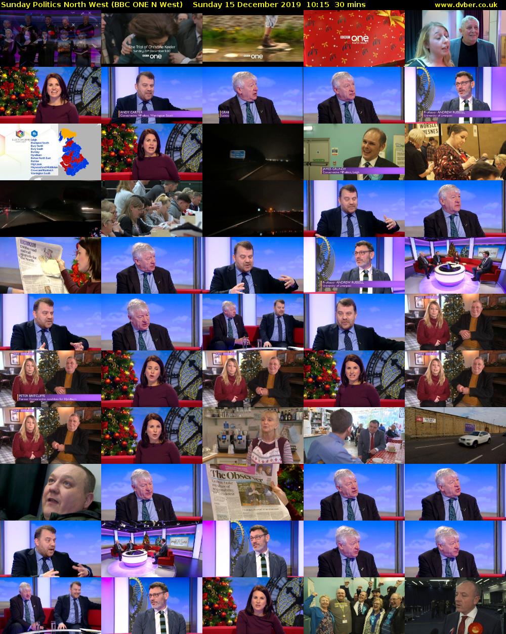 Sunday Politics North West (BBC ONE N West) Sunday 15 December 2019 10:15 - 10:45