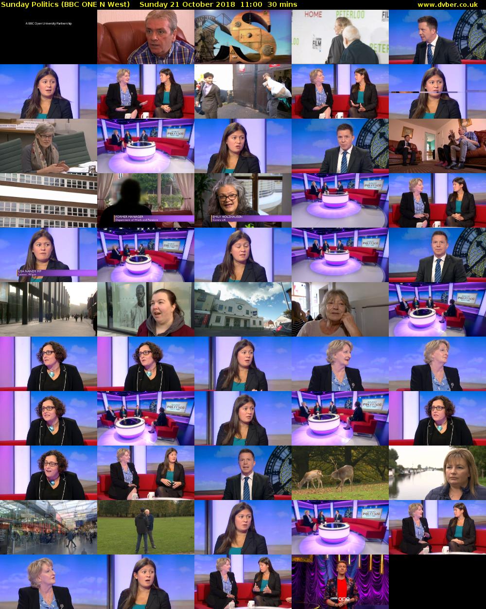 Sunday Politics (BBC ONE N West) Sunday 21 October 2018 11:00 - 11:30