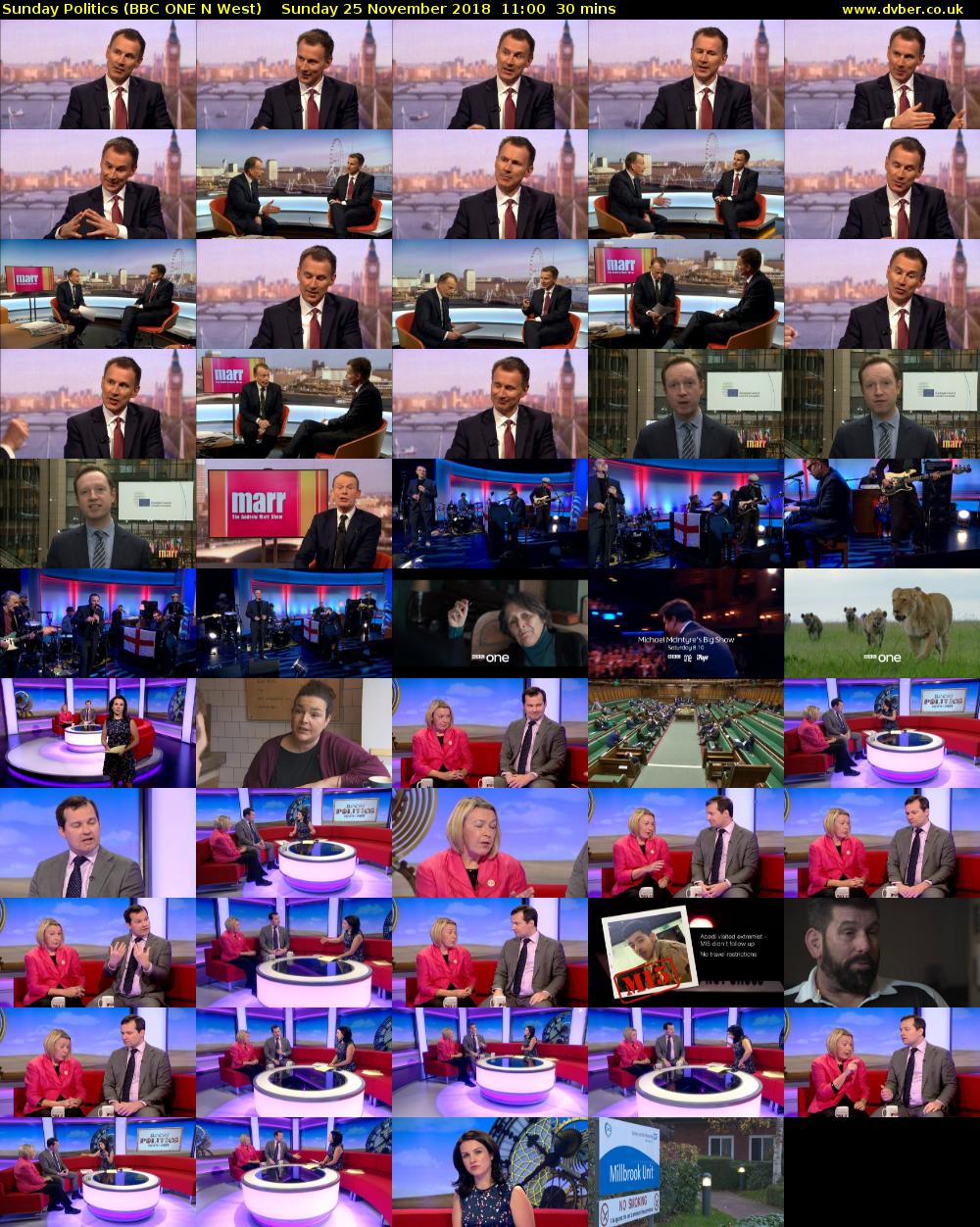 Sunday Politics (BBC ONE N West) Sunday 25 November 2018 11:00 - 11:30