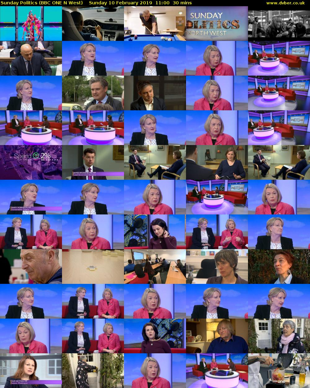 Sunday Politics (BBC ONE N West) Sunday 10 February 2019 11:00 - 11:30