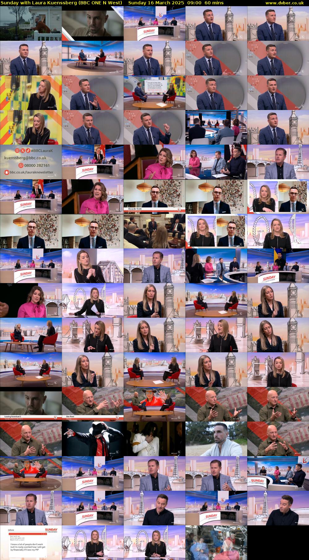 Sunday with Laura Kuenssberg (BBC ONE N West) Sunday 16 March 2025 09:00 - 10:00