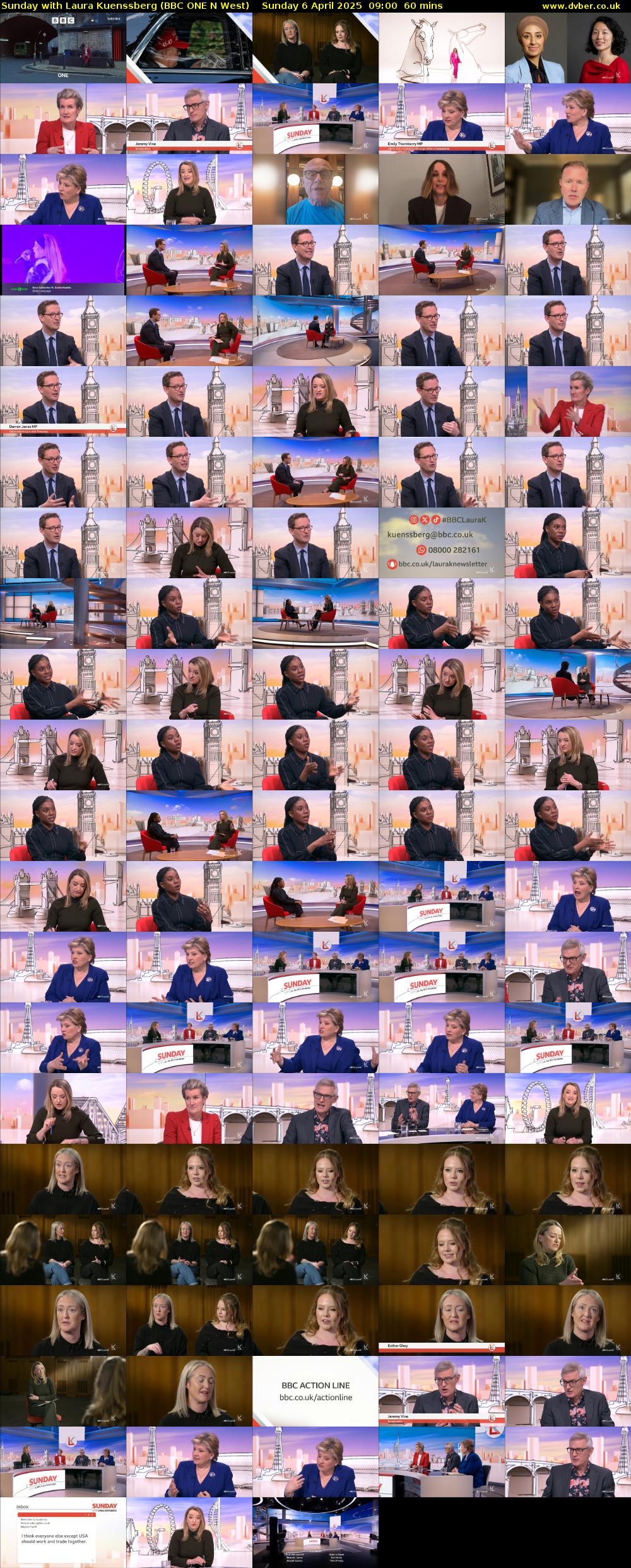 Sunday with Laura Kuenssberg (BBC ONE N West) Sunday 6 April 2025 09:00 - 10:00