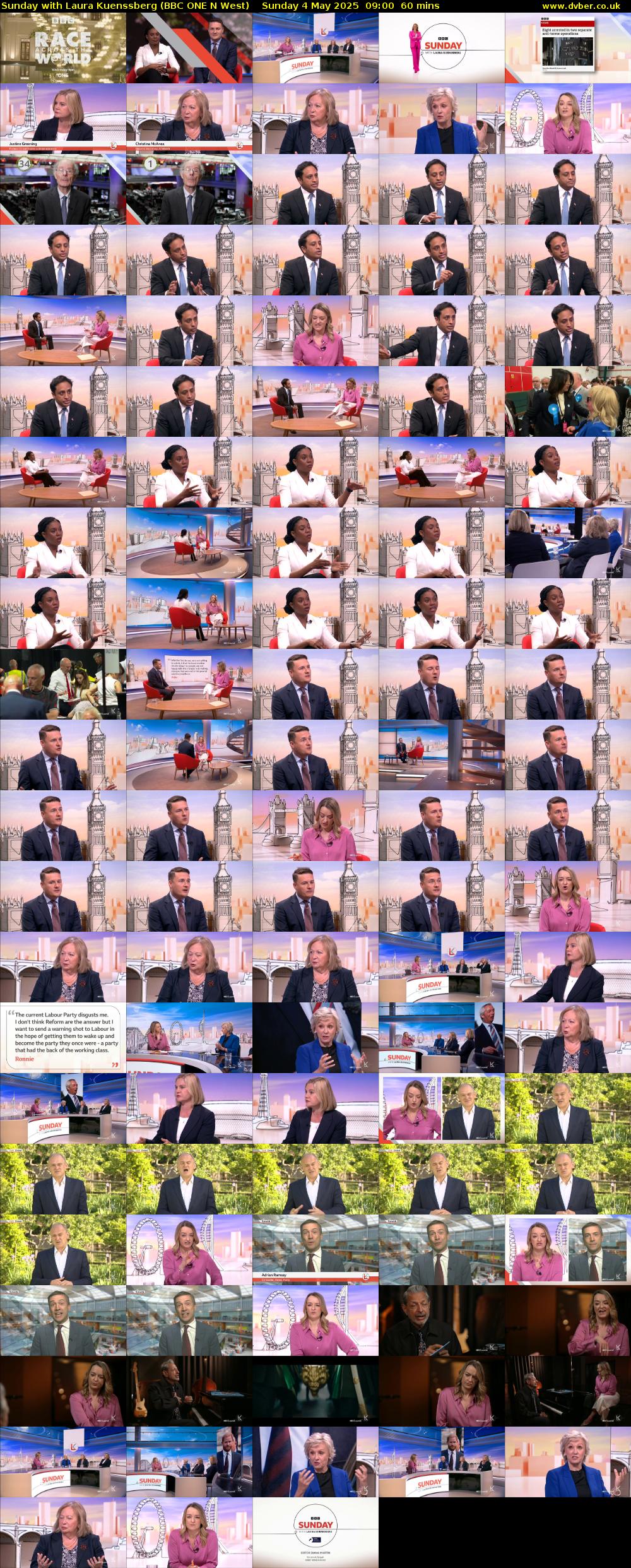 Sunday with Laura Kuenssberg (BBC ONE N West) Sunday 4 May 2025 09:00 - 10:00