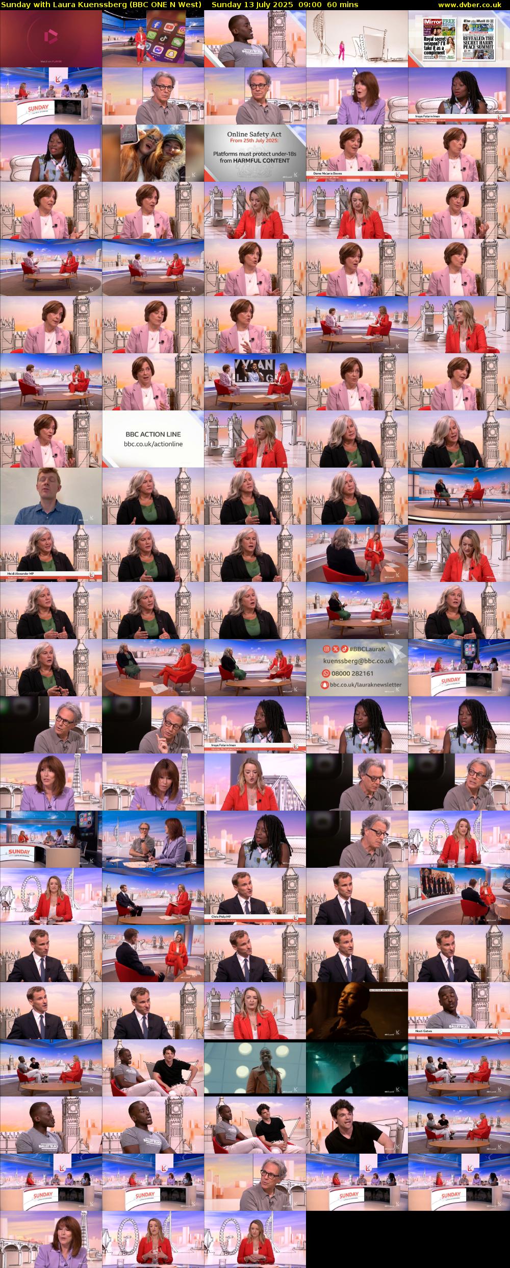 Sunday with Laura Kuenssberg (BBC ONE N West) Sunday 13 July 2025 09:00 - 10:00