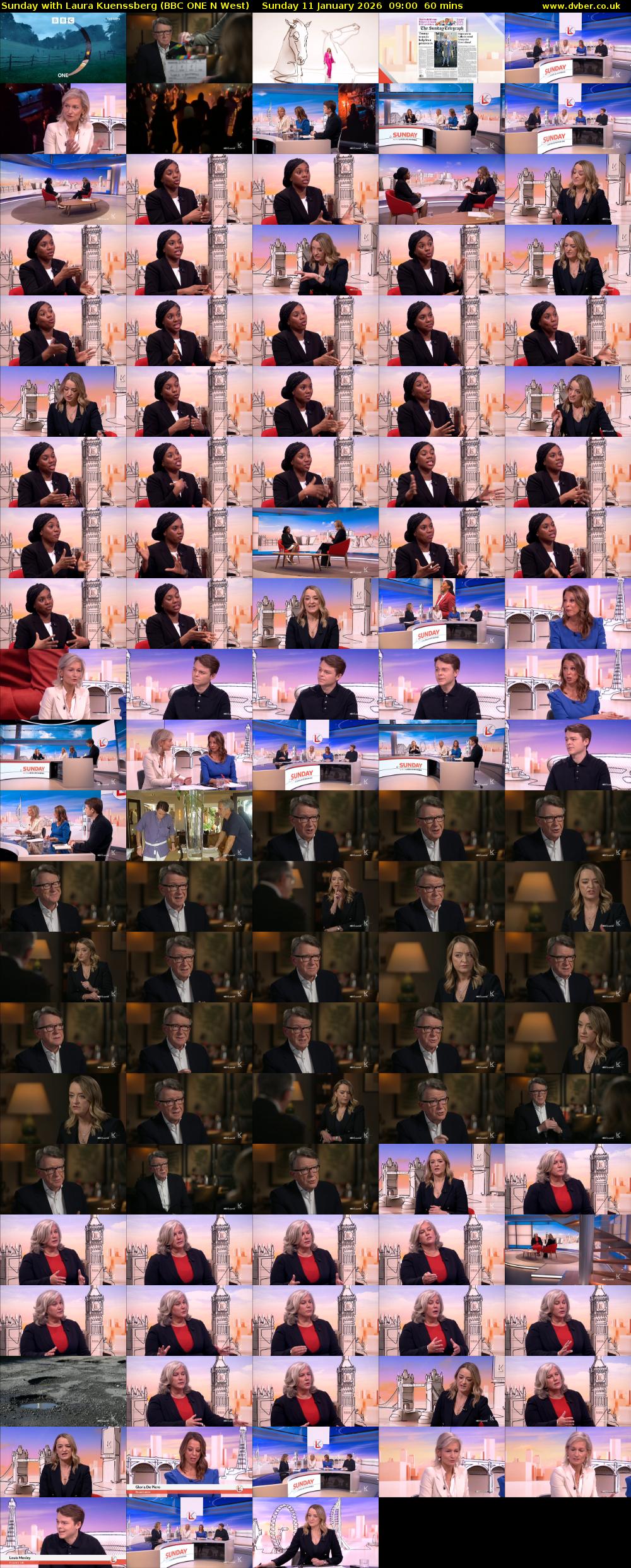 Sunday with Laura Kuenssberg (BBC ONE N West) Sunday 11 January 2026 09:00 - 10:00