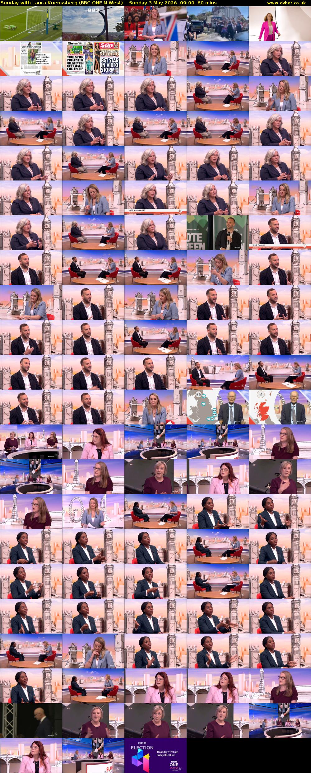 Sunday with Laura Kuenssberg (BBC ONE N West) Sunday 3 May 2026 09:00 - 10:00