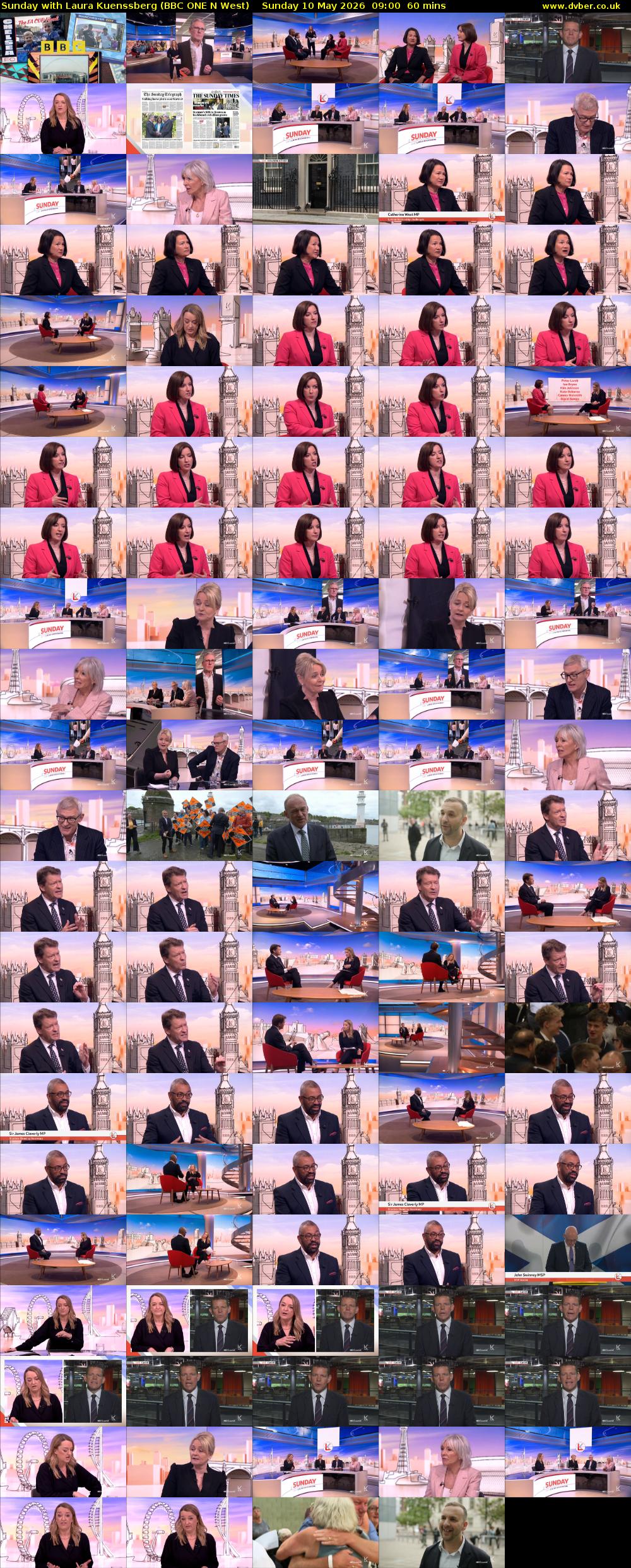 Sunday with Laura Kuenssberg (BBC ONE N West) Sunday 10 May 2026 09:00 - 10:00