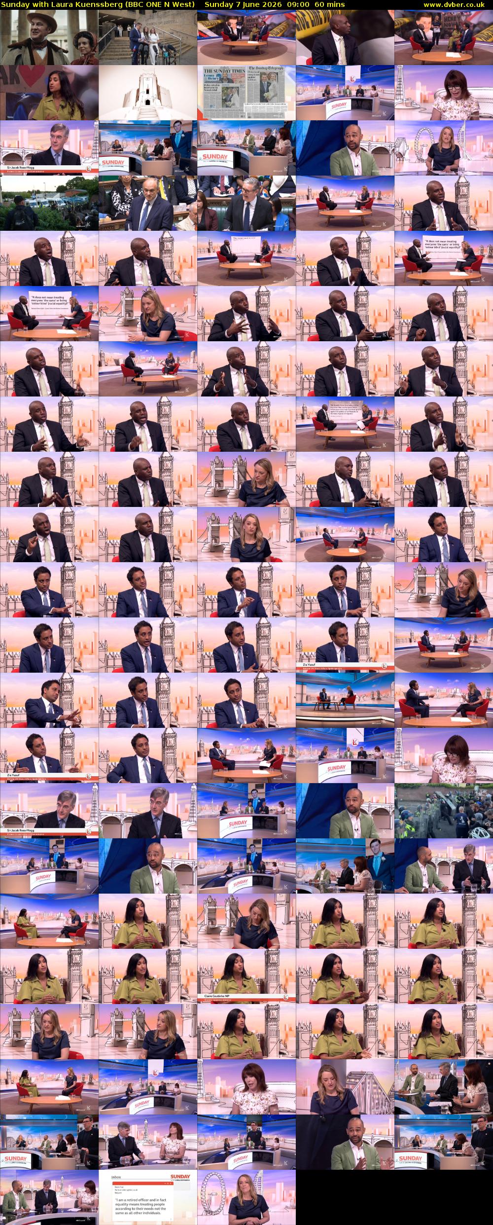 Sunday with Laura Kuenssberg (BBC ONE N West) Sunday 7 June 2026 09:00 - 10:00