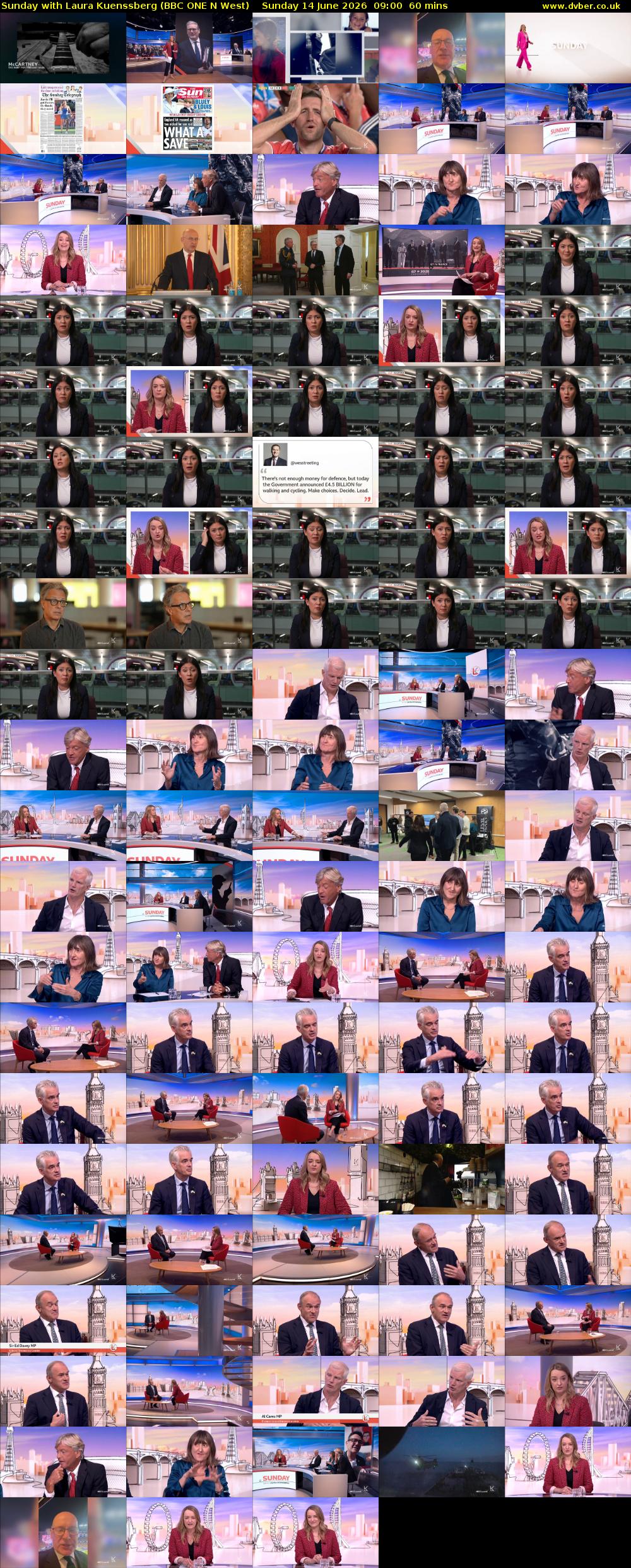 Sunday with Laura Kuenssberg (BBC ONE N West) Sunday 14 June 2026 09:00 - 10:00