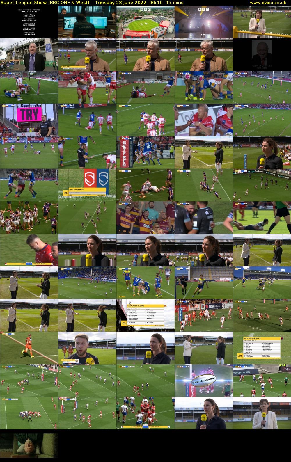 Super League Show (BBC ONE N West) Tuesday 28 June 2022 00:10 - 00:55