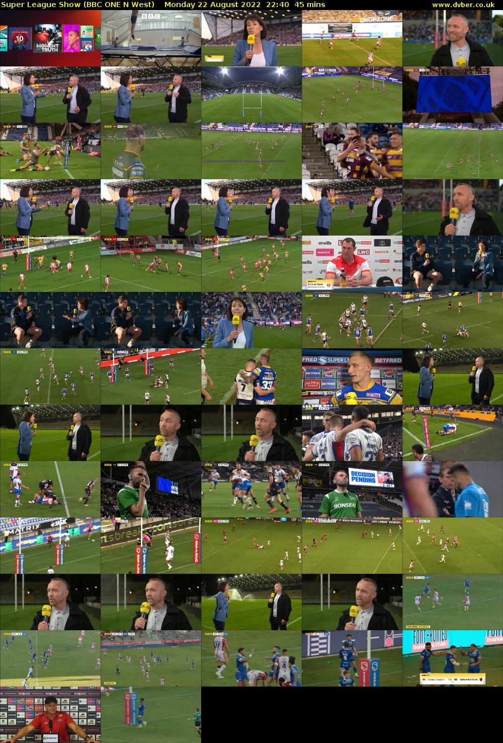Super League Show (BBC ONE N West) Monday 22 August 2022 22:40 - 23:25