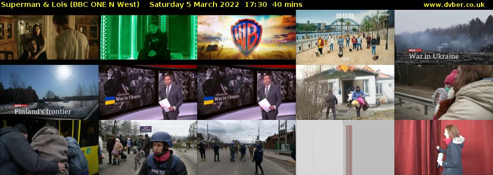 Superman & Lois (BBC ONE N West) Saturday 5 March 2022 17:30 - 18:10