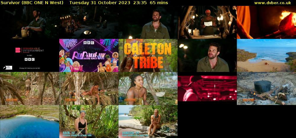 Survivor (BBC ONE N West) Tuesday 31 October 2023 23:35 - 00:40