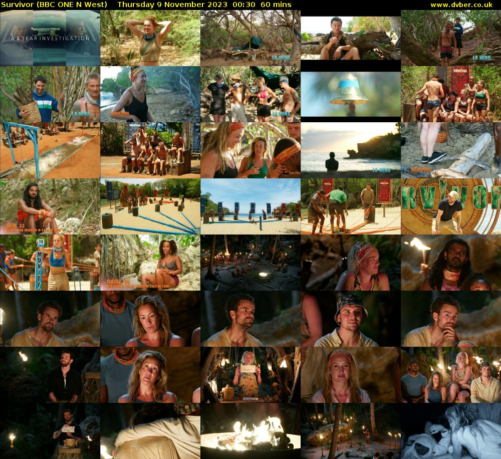 Survivor (BBC ONE N West) Thursday 9 November 2023 00:30 - 01:30