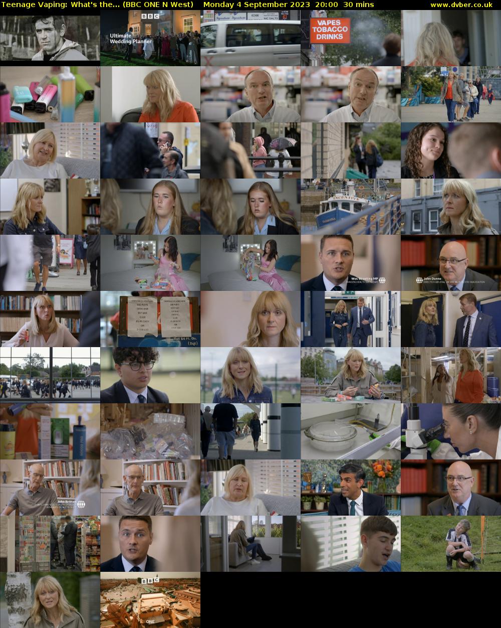 Teenage Vaping: What's the... (BBC ONE N West) Monday 4 September 2023 20:00 - 20:30
